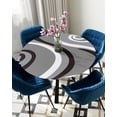thumbnail image 1 of Table Cover Contemporary Abstract Grey Round Tablecloth Elastic Waterproof Dining Table Decoration, 1 of 5