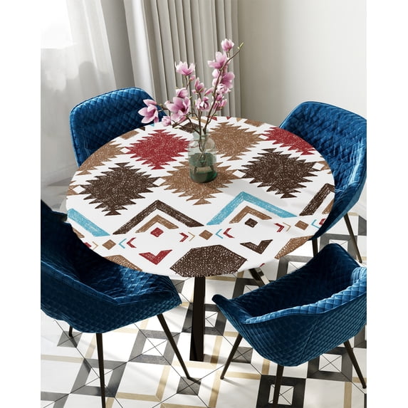 Table Cover Geometric Triangle Round Rectangular Waterproof Elastic Tablecloth For Kitchen Table Cl