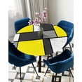 thumbnail image 1 of Table Cover Geometry Blue Green Abstract Round Elastic Edged Protector Cloth Waterproof Polyester R, 1 of 5