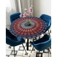 thumbnail image 1 of Table Cover Mandala Pattern Round Elastic Edged Protector Cloth Waterproof Polyester Tablecloth Rec, 1 of 5