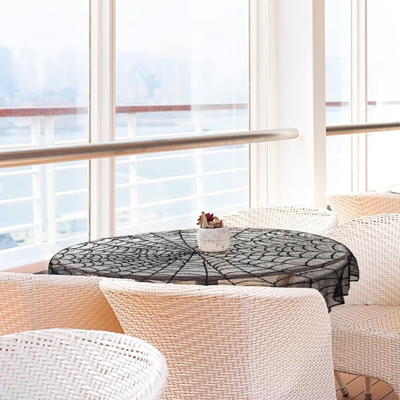 Table Cover Oval Tablecloth Halloween Lace Tablecloth Decorations Indoor Outdoor Halloween Kitchen Tabletop Decoration Ornament Halloween Scary Props Decor For