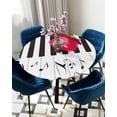 thumbnail image 1 of Table Cover Piano Keys Note Music Gradient Round Elastic Edged Protector Cloth Waterproof Polyester, 1 of 5