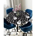 thumbnail image 1 of Table Cover Piano Keys Note Music Gradient Round Elastic Edged Protector Cloth Waterproof Polyester, 1 of 5