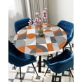 thumbnail image 1 of Table Cover Plaid Rectangle Round Orange Red Round Rectangular Waterproof Elastic Tablecloth For Ki, 1 of 5