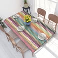 thumbnail image 1 of Table Cover Rectangular Elastic Edged Tablecloth Fit 4FT Table Cloth Modern Zigzag Pattern s, 1 of 5