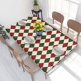 thumbnail image 1 of Table Cover Rectangular Fitted Black And White Argyle Pattern Table Cloth Waterproof Tablecloth Outd, 1 of 5