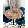 thumbnail image 1 of Table Cover Retro Flower Wood Grain Round Elastic Edged Protector Cloth Waterproof Polyester Rectan, 1 of 5