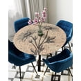 thumbnail image 1 of Table Cover Retro Flower Wood Grain Round Elastic Edged Protector Cloth Waterproof Polyester Rectan, 1 of 5