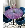 thumbnail image 1 of Table Cover Round Flower Pattern Round Elastic Edged Protector Cloth Waterproof Polyester Rectangle, 1 of 5
