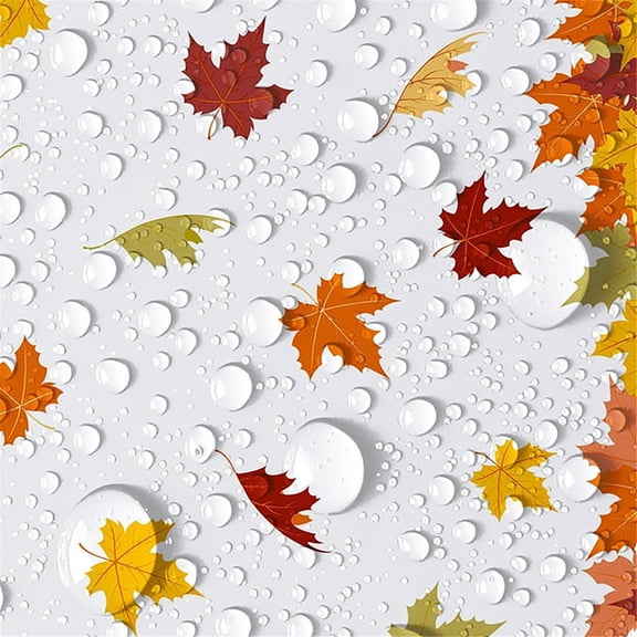 Table Cover Round Tablecloth Fall Tablecloth Maple Tablecloth Autumn Plastic Table Cover For Thanksgiving Autumn Fall Decorations 4.5x 9 FT