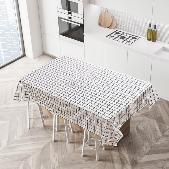 Table Cover Square Tablecloth Plastic Checkered Tablecloth Red And White Picnic Disposable Table Cover Rectangular Gingham Tablecover For Birthdays Carnivals Parties