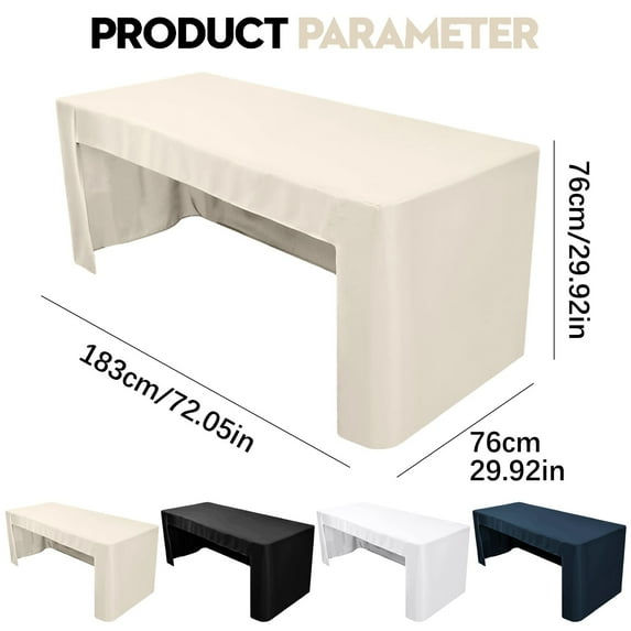 A Table Cover Table Cloth Open Back Folding Fabric Table Cover Washable Table Cloth for Rectangular Table Trade Show Parties Wedding Banquet Buffet Jewelry Shows Craft