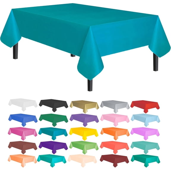 Table Cover Water Proof Disposable Tablecloth-6PK 54"x108"-Turquoise - for Party Birthday Wedding Picnic Fiesta Home Party Decorations