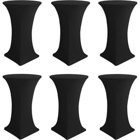 Table Covers-Spandex Round High Top Table Cloths 6 Pack 32x43 Inch-Black Stretch Fitted Bar Tall Tablecloth for Pub Bistro Highboy Party Event Banquet Height Folding Satnding Tables