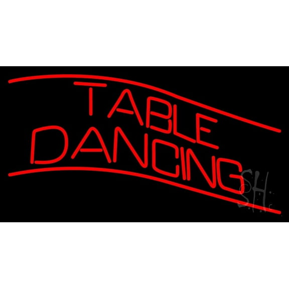 Table Dancing LED Neon Sign 20" Tall x 37" Wide - inches Black Square Cut Acrylic Backing, with Dimmer - Premium built indoor Sign for Strip Club, Dance club, Dcor, Bar.