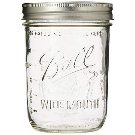 Table Decor Mason Jar With Lid Wide Mouth Pint 16 Oz 12 Pack