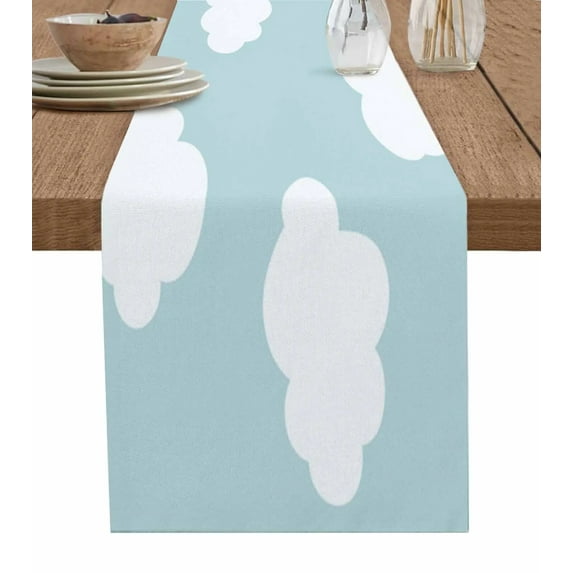 Table Decor Table Runner Cloud Balloon Egg Cute Pattern Coffee Cover Cloth Wedding Party Restaurant Tablecloth
