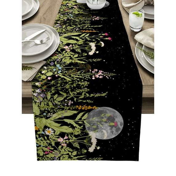Table Decor Table Runner Simple Retro Herb Fresh Pattern Coffee Table Cover Cloth Wedding Party Restaurant Table Runner