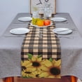 thumbnail image 1 of Table Decor Table Runner Sunflower Plant Retro Plaid Pattern Coffee Table Cover Cloth Wedding Party Restaurant Table Runner, 1 of 3