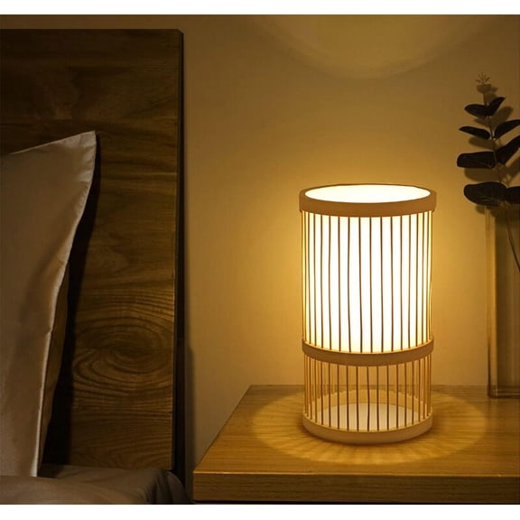 Table Desk Lamp,Bamboo Boho Decorative Nightstand Night Light Japanese Hollow-Out Lamp Home Decor for Bedroom,Living Room,End Table or Office with Bulb$$Tools & Hardware Other