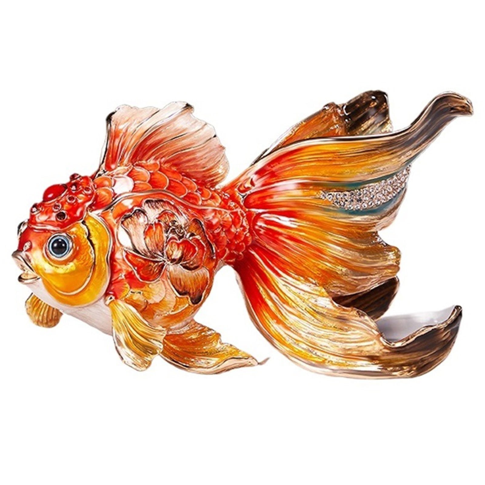 Table Desktop Decor Simulation Color Goldfish Statue Decor Ornaments ...