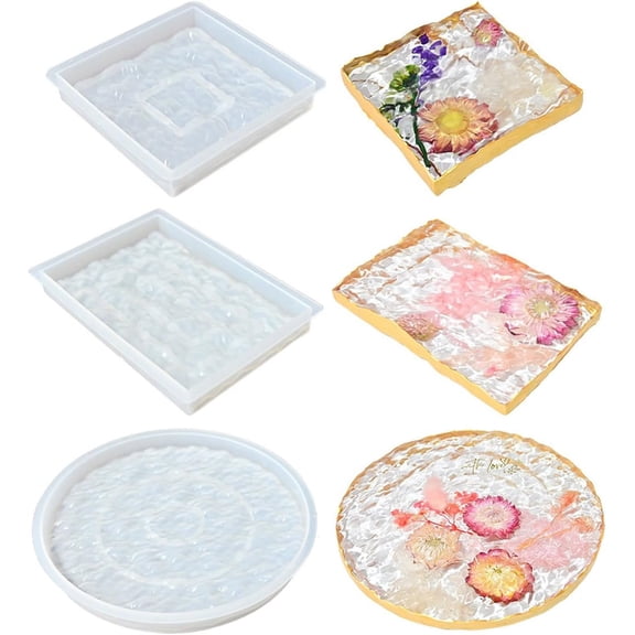 Table Display Tray Silicone Mold Easy Release Tabletop Water Ripples Display Plate Resin Mould Handmade Craft Supplies P