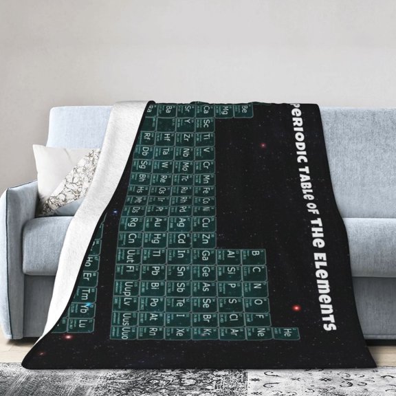 Table Of Elements Blanket Gifts For Kids Adults - Lightweight Throw Blanket For Bedroom Living Room Decor Soft Fuzzy Fleece Cozy Plush Bed Couch 80"X60"