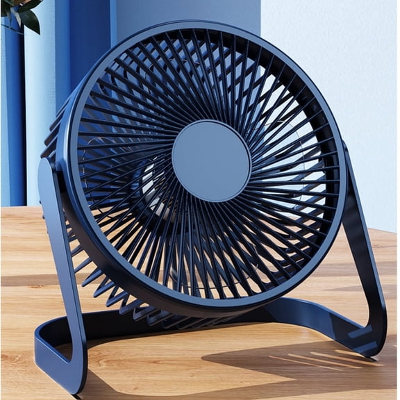 Table Fan with Powerful Airflow,USB Table Fans,5 inches Desk Fan,Head Rotation Desktop Fan,Air Circulator Electric Fan,USB Cord Plug in Powered Cooling Fan for Home Office Dorm,1 Speeds,Dark Blue