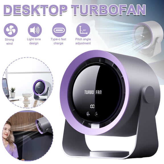 Table Fans, Ultra Quiet Desk Fan Wall-Mounted Fans, Digital Display Rechargeable USB Fan, 100 Speeds, Long Lasting Power, Portable Fan for Home Office Kitchen Travel Camping(Gray)