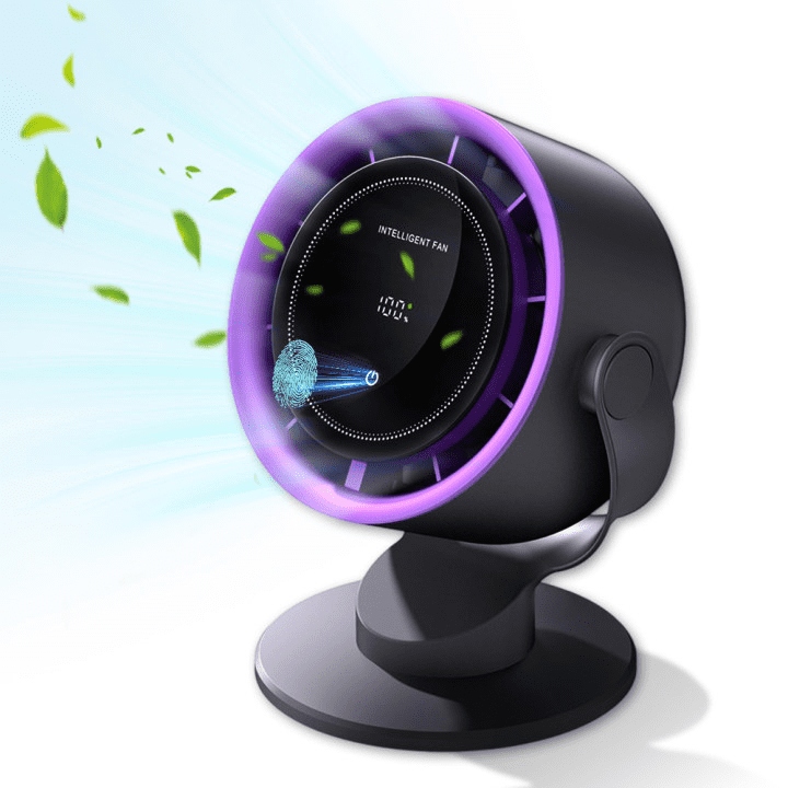 KAMIDA Table Fans, Ultra Quiet Wall-Mounted Desk Fan, Digital Display Rechargeable USB Fan,100 Speeds, Long Lasting Power, Portable Fan for Home Office Kitchen Travel Camping
