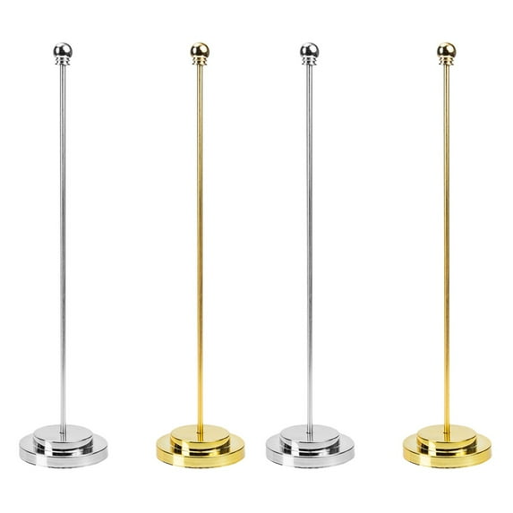 4 Pcs Metal Table Flag with Single Straight Pole, Wear-Resistant Mini Pendulum Ornaments for Conference Room, Home, Office Decor