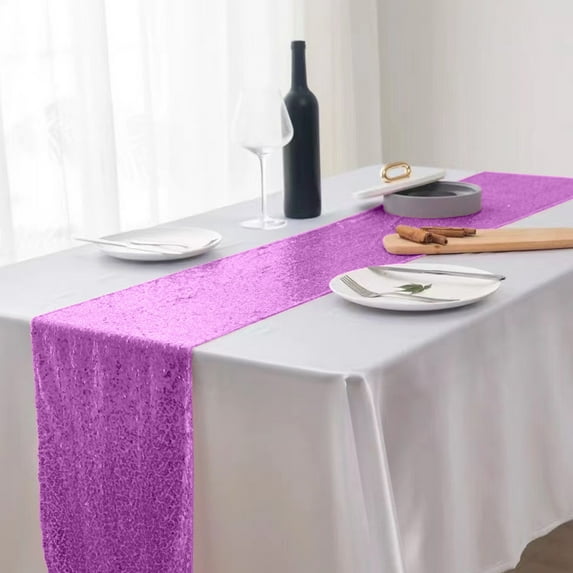 Table Flag Glitter Wedding Table Runner, Sequin Sparkle Party Decoration, Banquet Table Accent, Multicolor Polyester for Weddings, Birthday, Holiday Events
