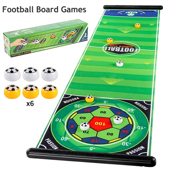 Table Football Rolling Game Mat, Portable Roll-up Soccer Board Game for Adults, Anti-Slip Velvet Family Party Multiplayer Desktop Sports Toy