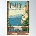 thumbnail image 1 of Table For Two In The Amalfi Coast Poster Wall Art, Modern Wall Decor For Living Room Bedroom, 16x24 UNFRAMED, 1 of 3