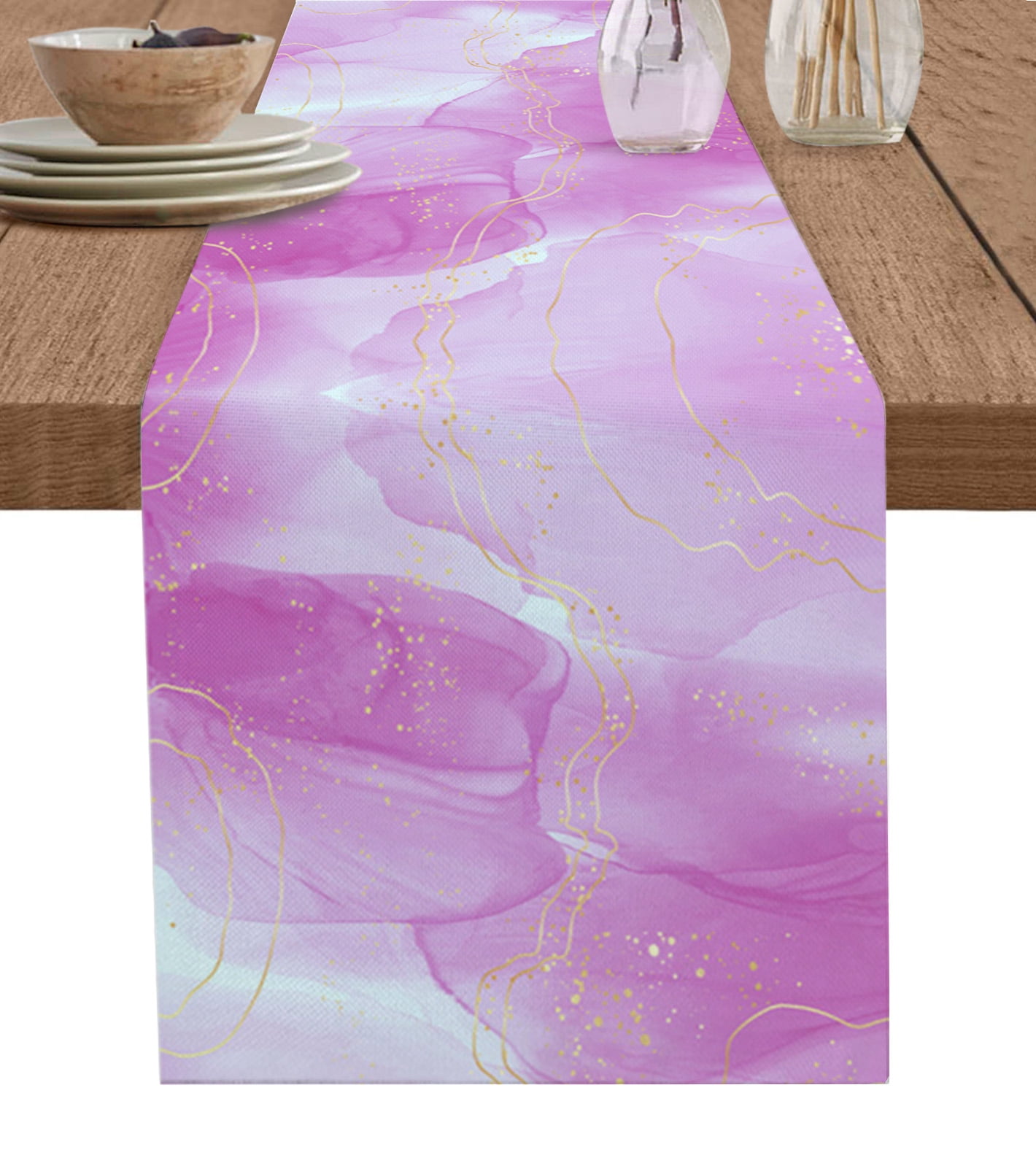 Table Gradient Table Marble Gold Dinneration Overlap Line RunneHome ...