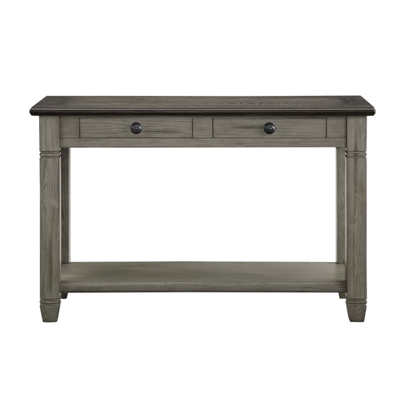 Table In Coffee And Antique Gray, Drawer Shelf Included With Gray Colors, Bottom