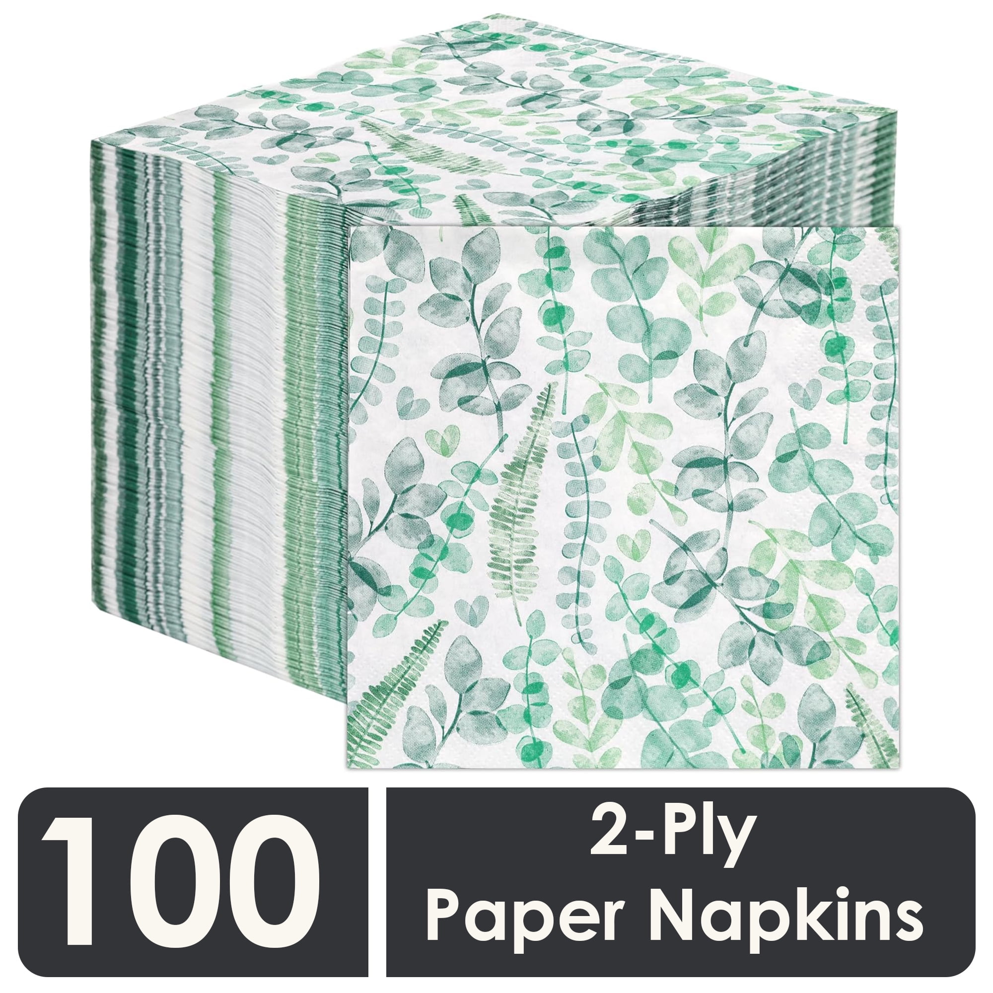 Table Kind 100 x Soft Eucalyptus Paper Napkins Disposable Serviettes for Weddings, Pretty Green Napkins Birthdays, Picnics, Afternoon Tea & Garden Parties, Compostable Recyclable Eco-Friendly