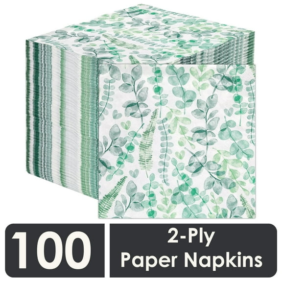 Table Kind 100 x Soft Eucalyptus Paper Napkins Disposable Serviettes for Weddings, Pretty Green Napkins Birthdays, Picnics, Afternoon Tea & Garden Parties, Compostable Recyclable Eco-Friendly