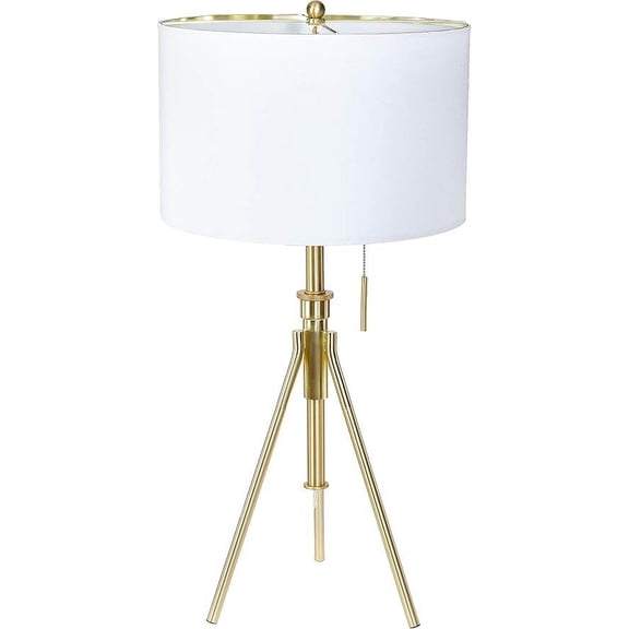 Table Lamp 32-37"H Adjustable Tripod Table Lamp - Brushed Gold,Bedroom Lamp