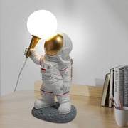 Table Lamp, 3D Moon Resin Night Lights, Astronaut Table Lamp, Night Light Lamp for Children, Spaceman Moon Desk Lamp