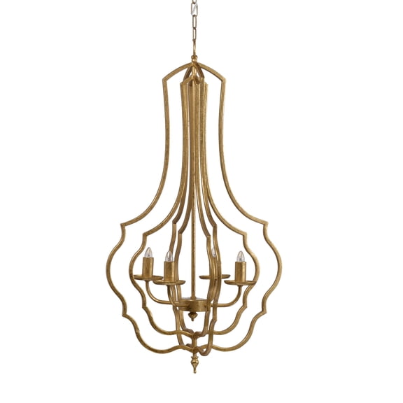 Table Lamp 4 - Light Metal Chandelier, Hanging Light Fixture with Adjustable Chain for Kitchen Dining Room Foyer Entryway, Bulb Not Included,LED Lamp