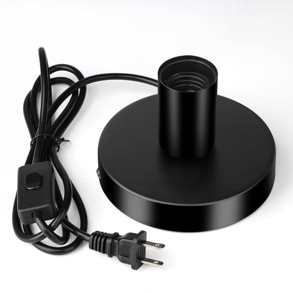 Table Lamp Base, E26/E27 Plug in Lamp Holder with Switch, Black | Metal Lamp Base With 5.6 Ft Cord And On Off Switch For DIY Table Lamps Home Decor And Edison Style Bulbs