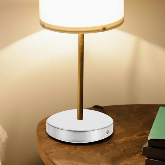 Table Lamp Base Round Metal Lamp Base for DIY Light Parts Flat Bottom Stand with Wire Pass-Through Display for Ball Crafts and Led Lights 4.56 X 4.56 X 0.98 in