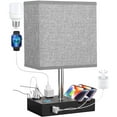 thumbnail image 1 of Table Lamp for Bedroom with Fast USB A&C Charging Ports, Bedside Lamps with 2 Phone Stands, 2 and 3-prong AC Charging Outlets, Touch Lamp for Living Room, Dorm, Home Office, 1 of 9