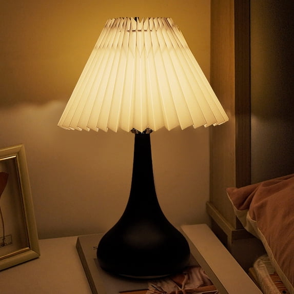 Table Lamp for Bedroom - Small Desk Lamp for Nightstand | Metal Base Study Light for Reading | Compact Table Lighting for Dormitory Living Room | Bedside Nightstand Lamp 12.2 Inch