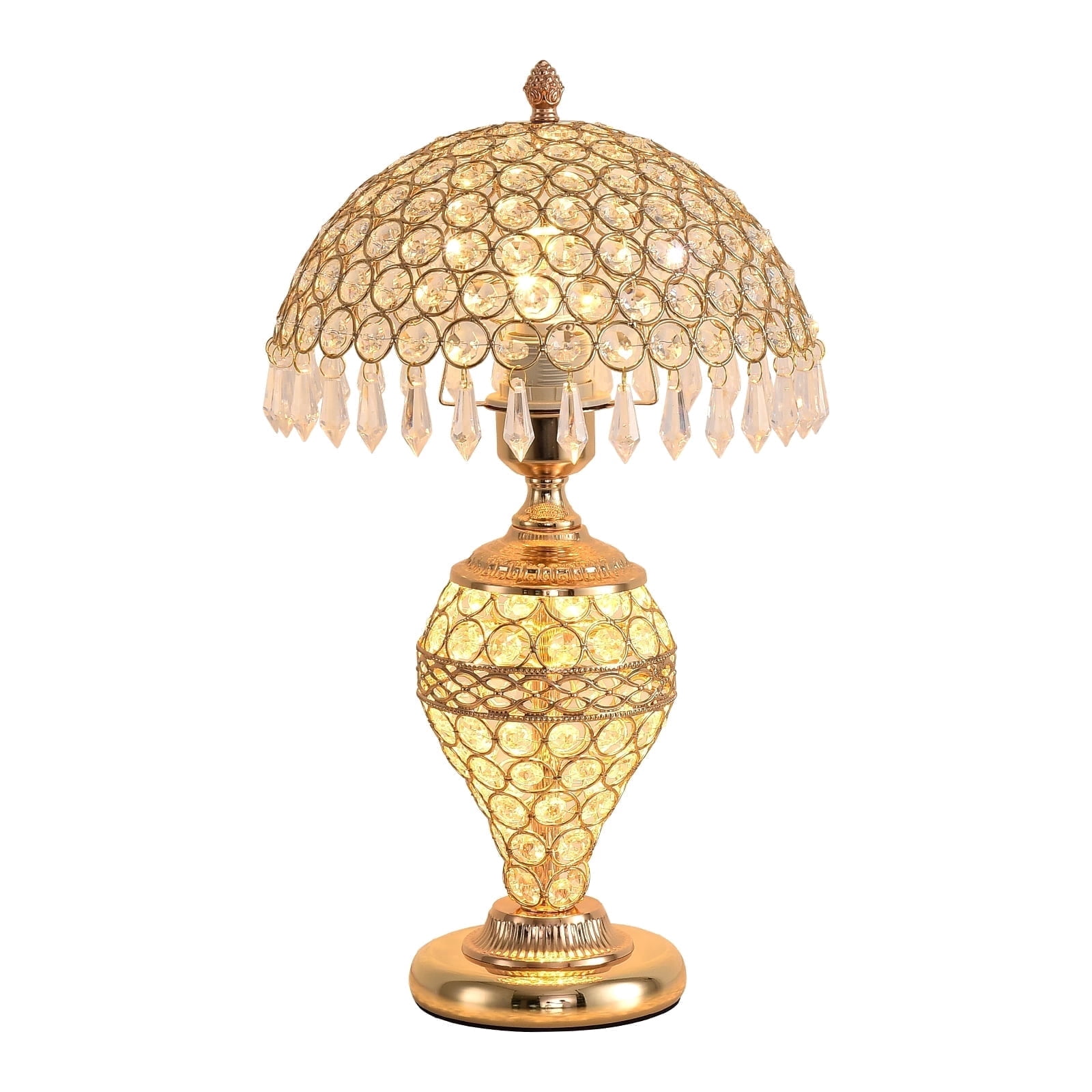 Crystal  Table Lamp Bedside Decorative gift LED modern metal base adjustable light for night Bedroom