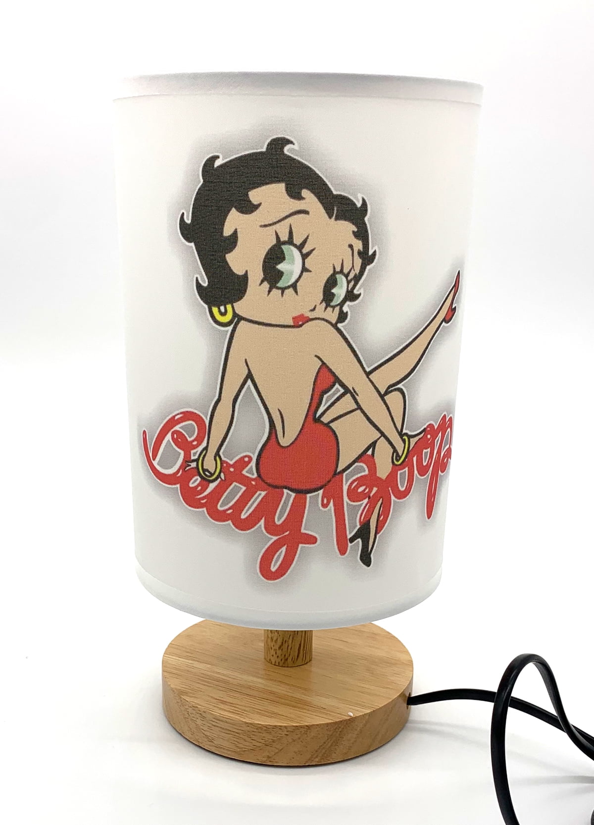 Table Lamp Betty Boop Wood Base Night Light Room Decoration or Great Gift Ideas