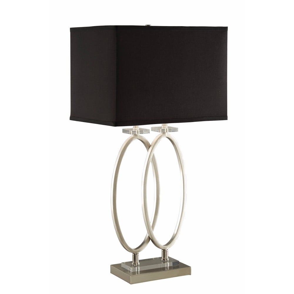 Black and Brushed Nickel 3-Way Switch Table Lamp