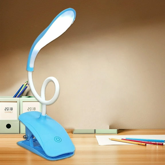 Table Lamp Clip Desk Light,USB Rechargeable LED Reading Lamp,Flexible Gooseneck,Adjustable Brightness,Eye Protection Study Light for Bedroom Office Dormitory,Portable Night Light Holiday Gifts
