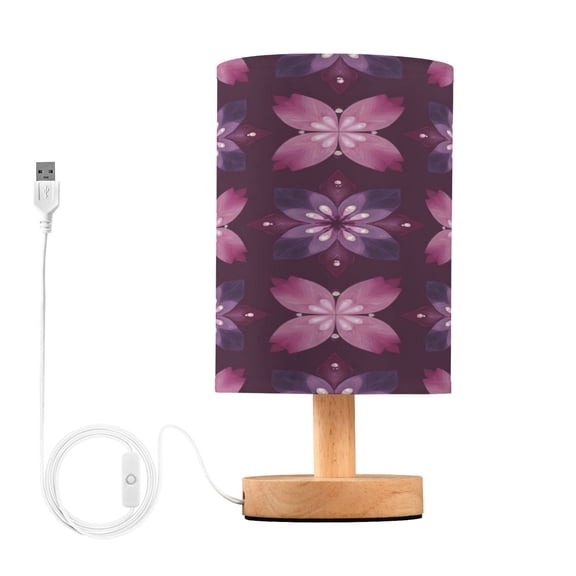 Table Lamp Desk Lamp Bedside Lamp LED Lamp Night Light With USB Charging Interface for Home Bedroom Living Room Amethyst Petal Tiled Motif